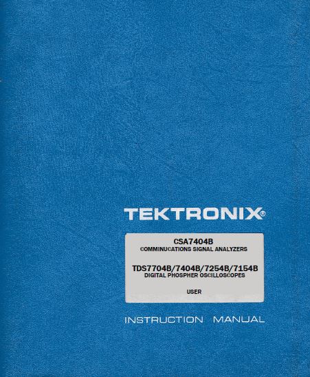 Tektronix CSA7404B Manual Tektronix CSA7404B Manual